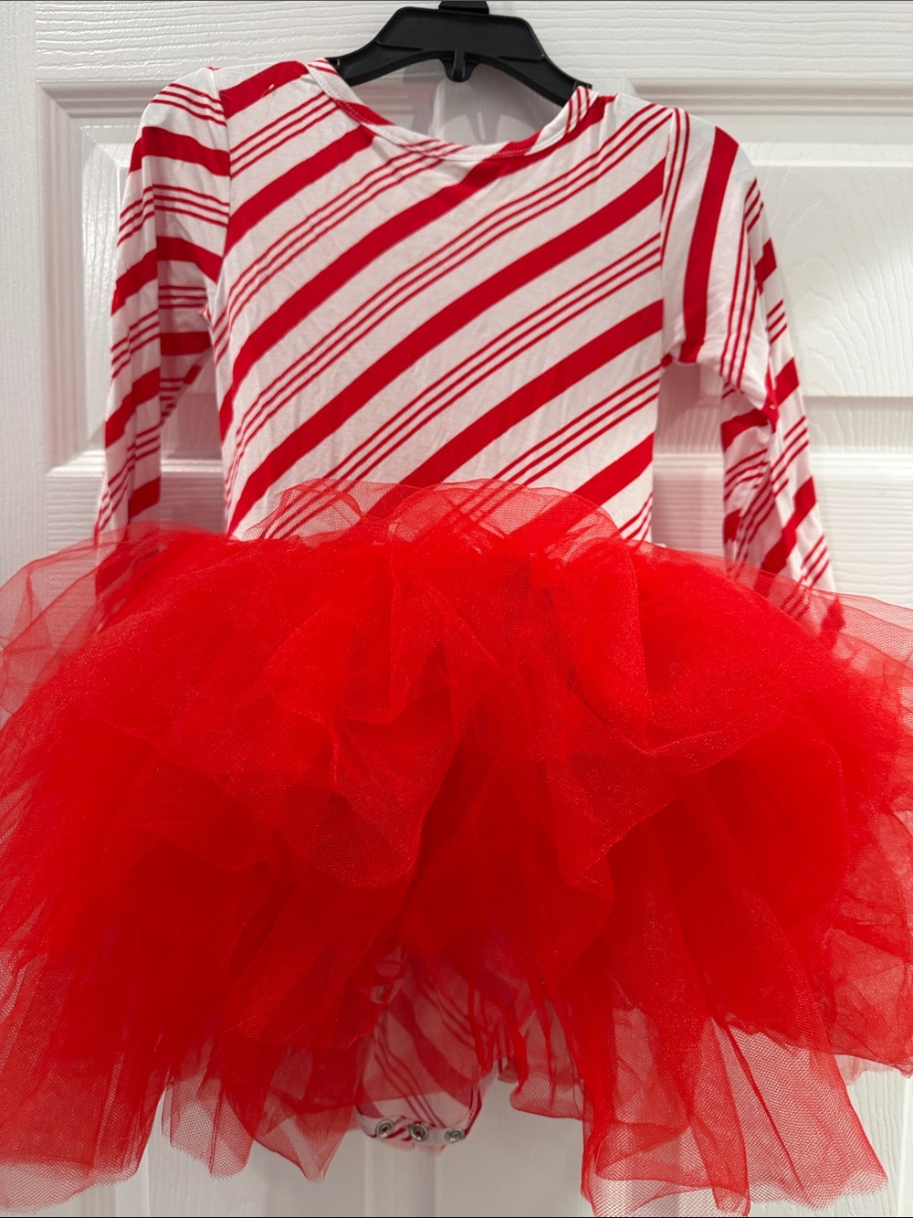 Red & White Striped Tulle Tutu Dress